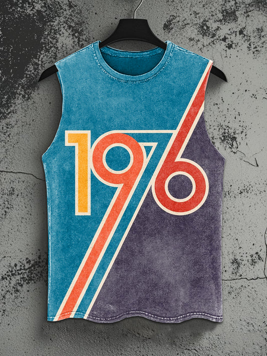 Retro Classic Graffiti Print Casual Tank Top