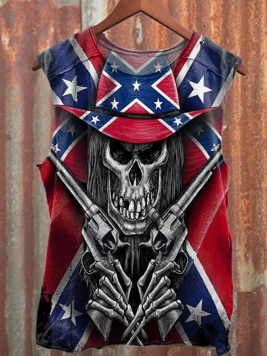 Men's Old Dixie Rebel Flag Casual Cotton Tank Top