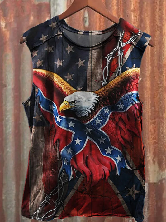 Men's Old Dixie Rebel Flag Casual Cotton Tank Top