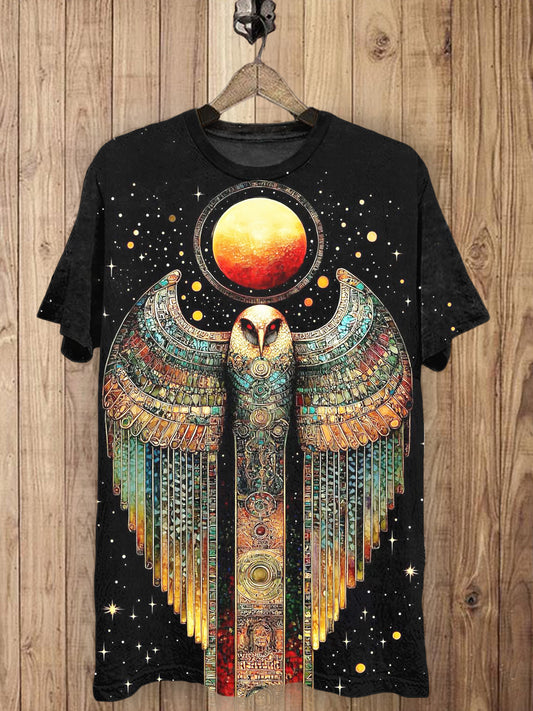 Magical Eagle Printed Vintage Fashion Loose Short Sleeve T-Shirt
