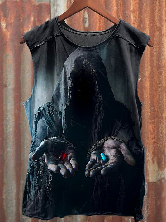 Men's Casual Dark Printed Tank Top