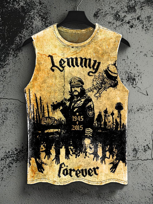 Retro Classic Graffiti Print Casual Tank Top