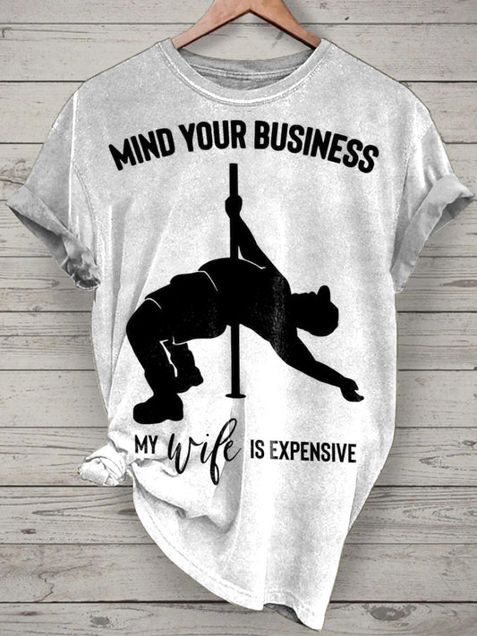 Unisex Funny Letter Printed Vintage Fashion Loose Short Sleeve T-Shirt