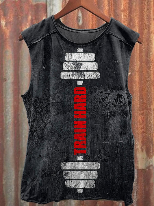Men's Casual Dumbbell Printed Tank Top
