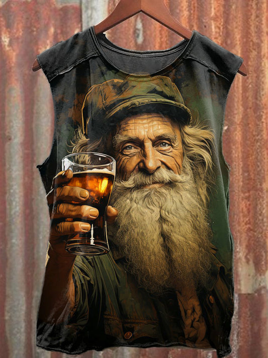 Men's Casual Old Man Printed Tank Top