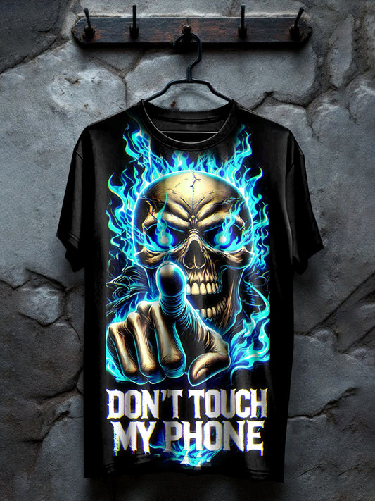 Vintage Dark Skull Print Loose T-shirt