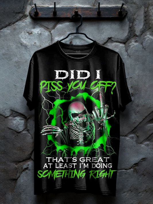 Vintage Dark Skull Print Loose T-shirt