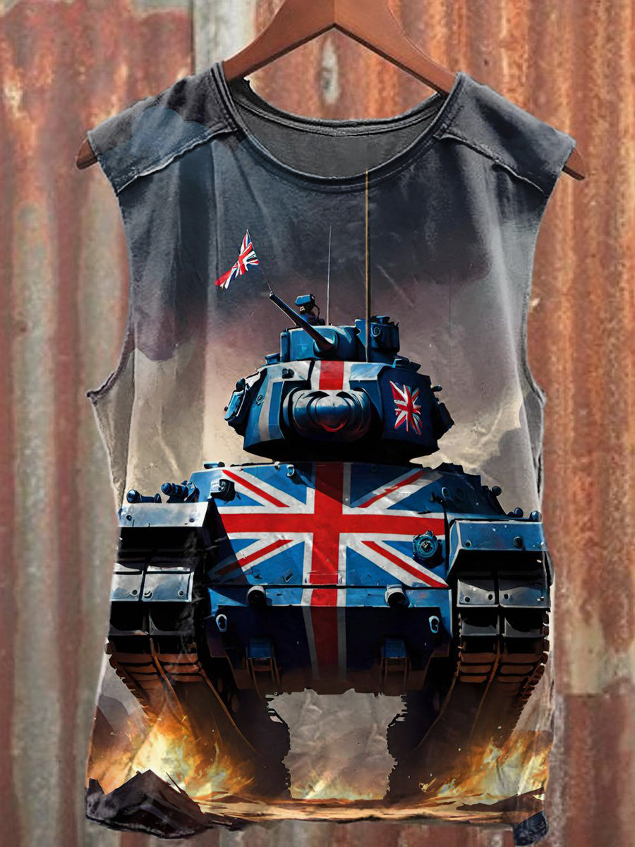 Men's Casual British Tank Printed Tank Top