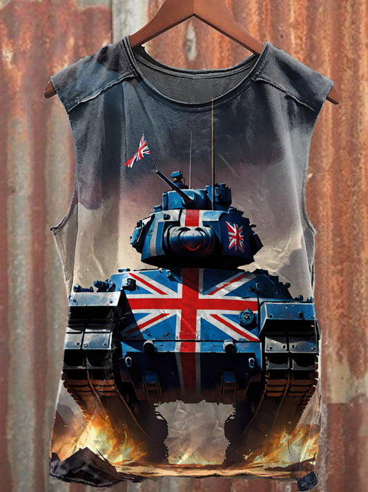 Men's Casual British Tank Printed Tank Top