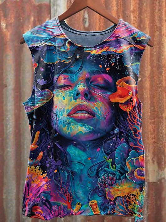 Men's Casual Colored Printed Tank Top