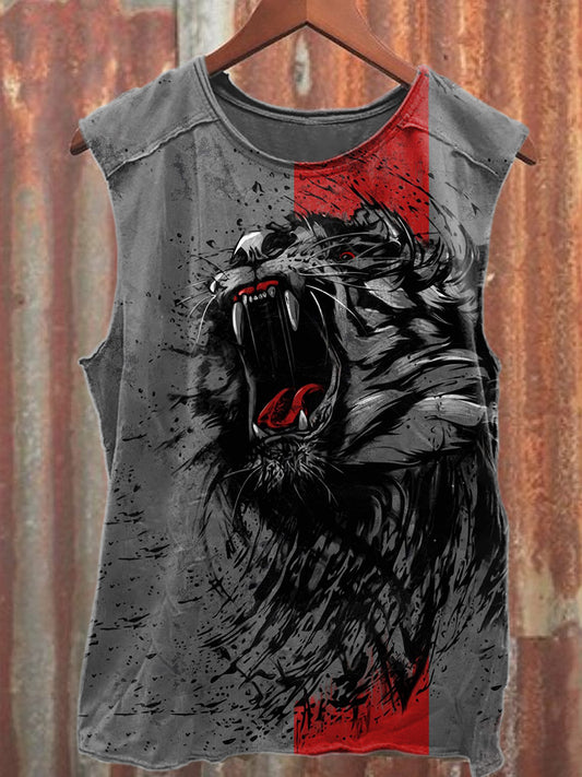 Retro Graffiti Art Print Loose Tank Top