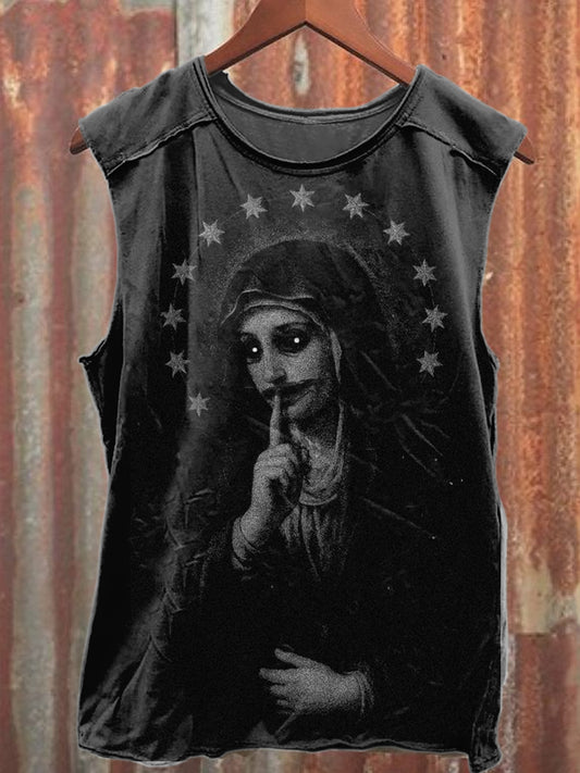 Retro Graffiti Art Print Loose Tank Top