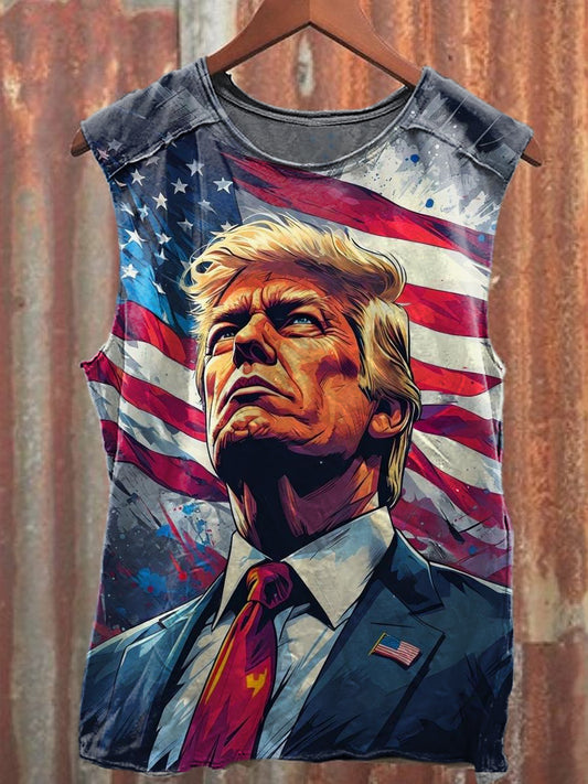 Men's Casual Trump Printed Tank Top