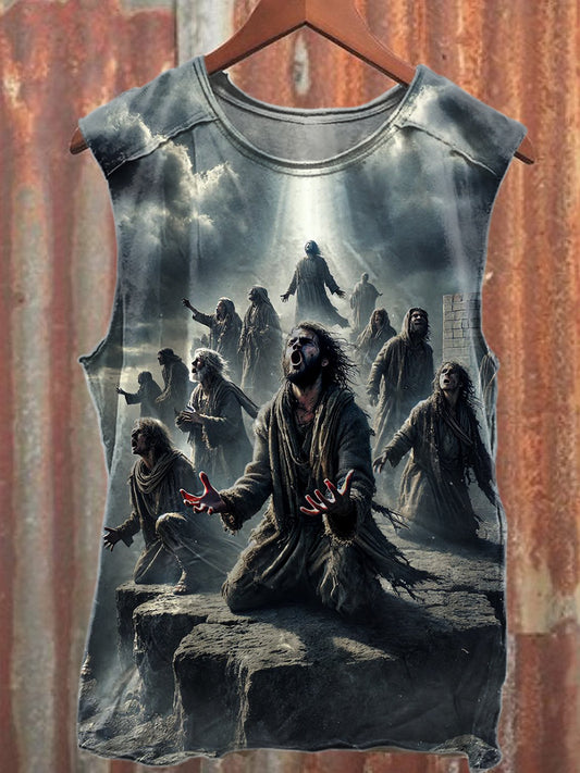 Vintage Hell Abyss Print Loose Tank Top