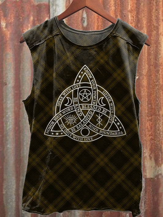 Retro Graffiti Art Print Loose Tank Top