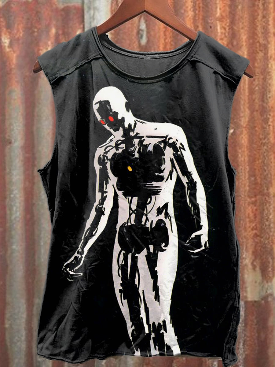 Men's Casual Abstract Human Body Printed Tank Top