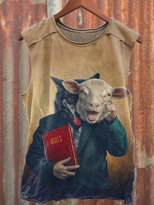 Men's Mr.wolf Casual Printed Tank Top