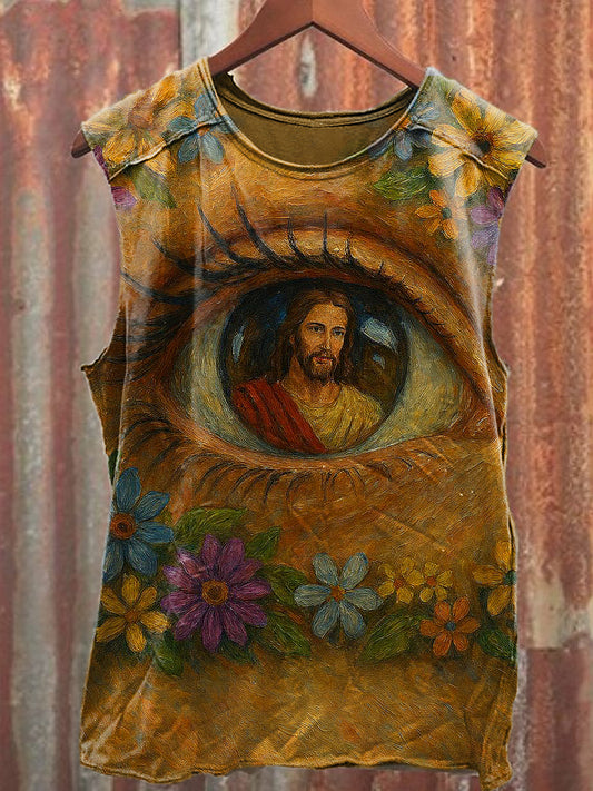 Men's Casual Jesus Printed Tank Top