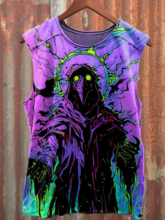 Men's Casual Plague Doctor Printed Tank Top