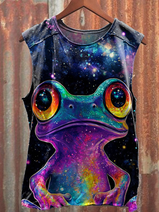 Men's Casual Colorful Frog Printed Tank Top