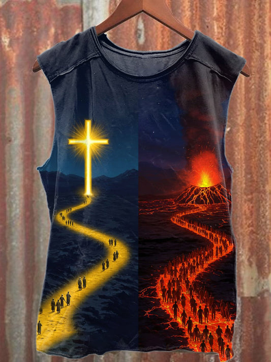 Vintage Printed Casual Cotton Tank Top