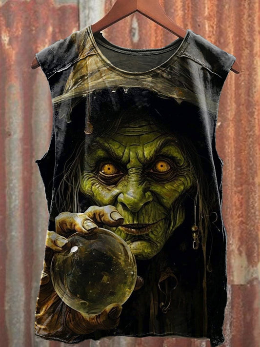 Men's Casual Witch Printed Tank Top