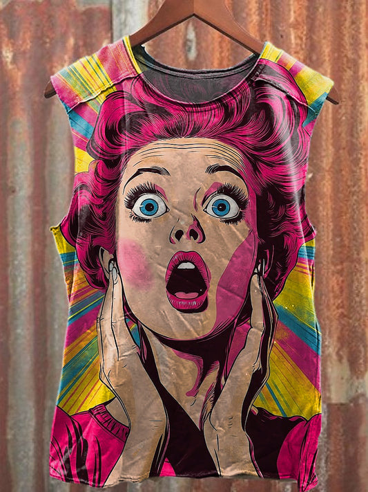 Men's Casual Pop Art Printed Tank Top