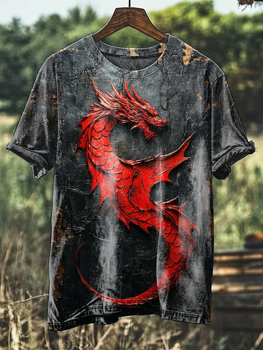 Graffiti Illustration Print Casual Cotton T-Shirt