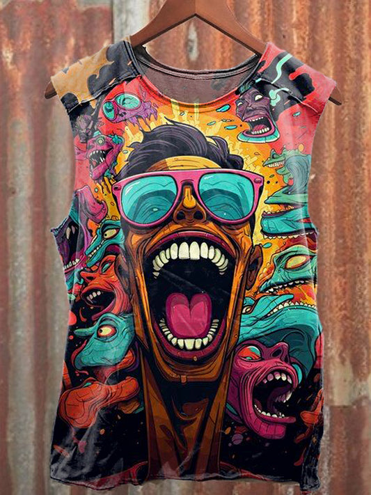Men's Casual Laugh Out Loud Printed Tank Top