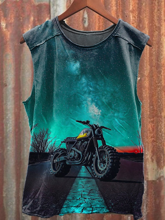 Men's Casual Starlit Sky Printed Tank Top