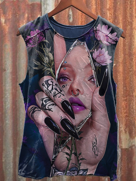 Men's Casual Visual Illusion Printed Tank Top