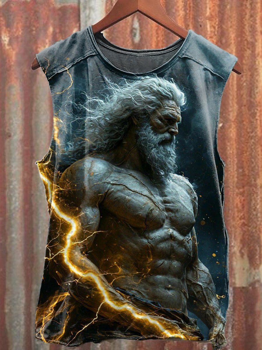 Men's Casual God Printed Tank Top