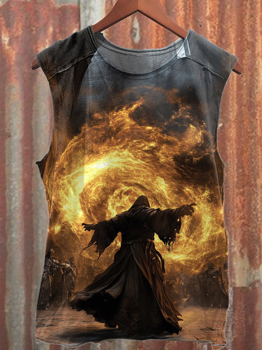Vintage Magic Print Cotton Tank Top