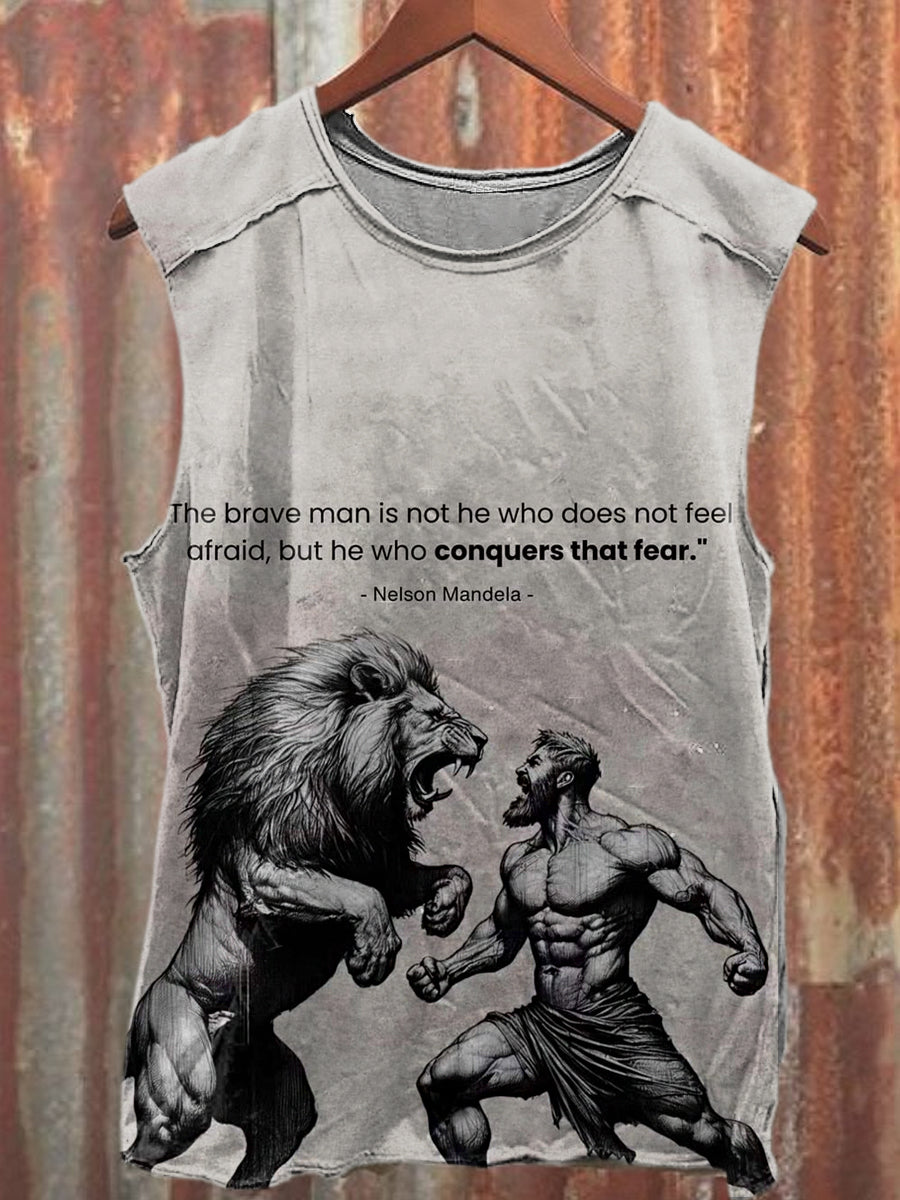 Men's Casual Funny Words Printed Tank Top