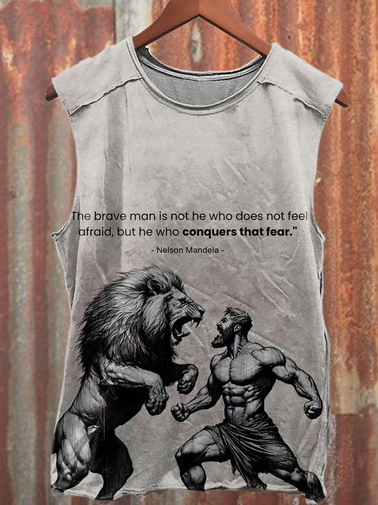 Men's Casual Funny Words Printed Tank Top