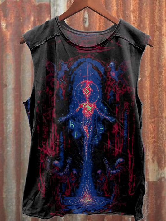 Fantasy World Print Cotton Tank Top
