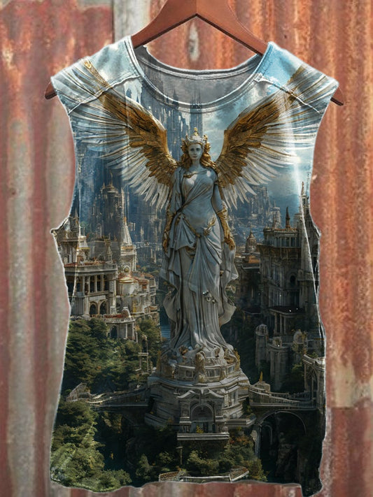 Fantasy Castle World Printed Casual Cotton Tank Top