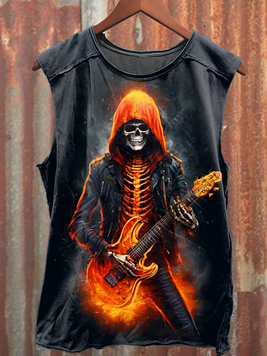 Men's Casual Skull Printed Tank Top
