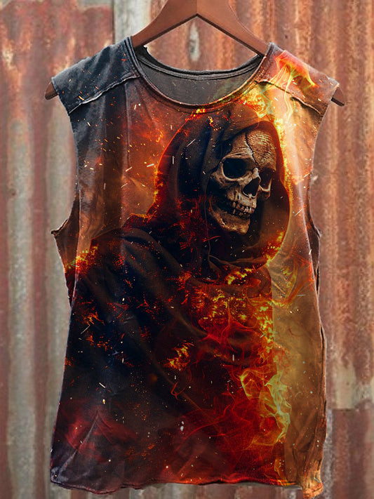 Men's Casual Skull Printed Tank Top
