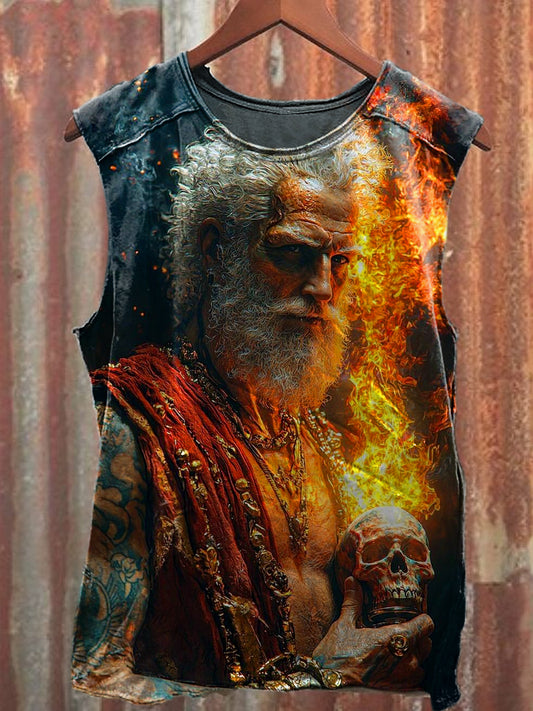 Men's Casual Old Man Printed Tank Top
