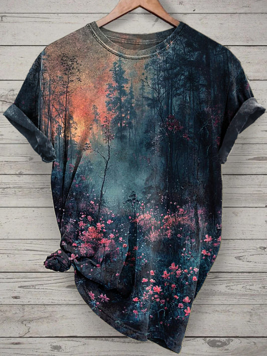 Dark Art Printed Vintage Fashion Loose Short Sleeve T-Shirt