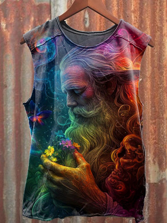 Men's Casual Color Abstract Printed Tank Top