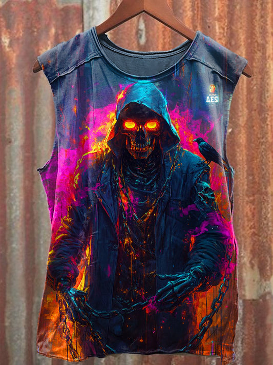 Men's Casual Skull Printed Tank Top