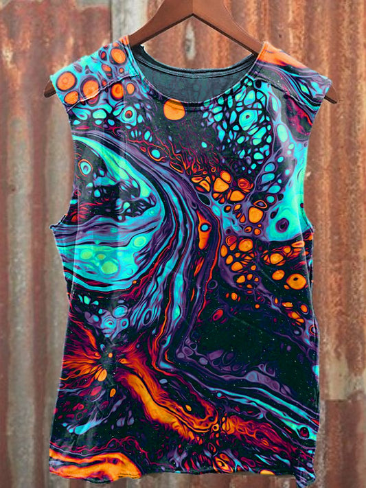 Men's Casual Color Abstract Printed Tank Top