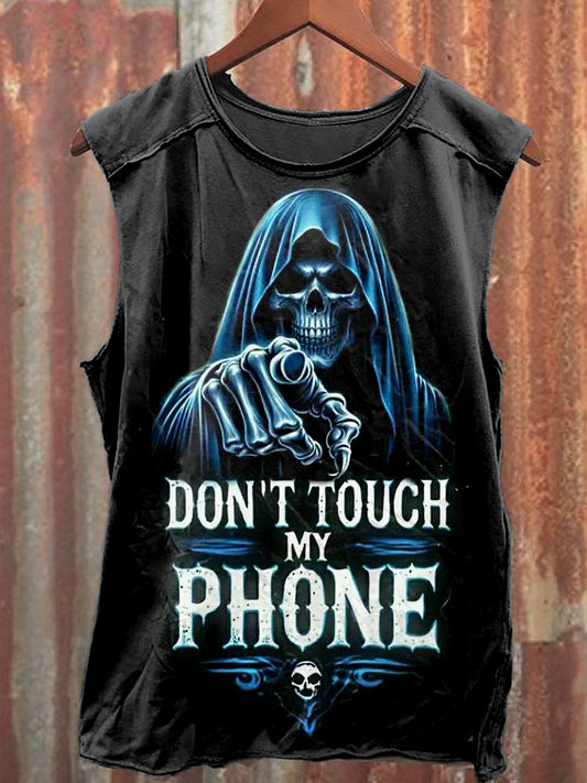 Men's Casual Funny Skull Printed Tank Top