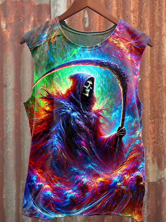 Men's Casual Skull Printed Tank Top