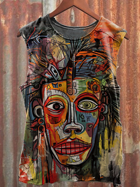 Men's Casual Abstract Art Printed Tank Top