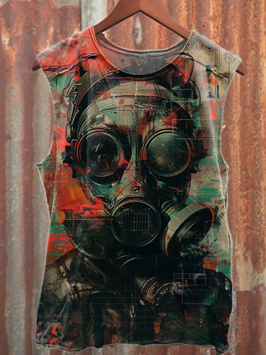 Retro Pop Graffiti Print Casual Pure Cotton Tank Top