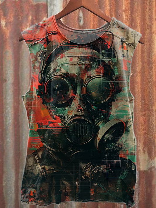 Retro Pop Graffiti Print Casual Pure Cotton Tank Top