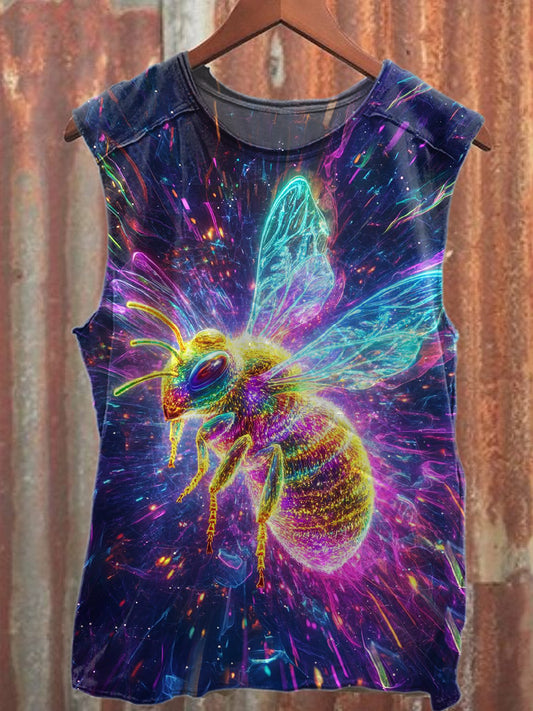 Gorgeous Fantasy Bee World Printed Casual Cotton Tank Top